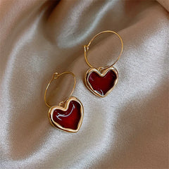 Enamel Heart Earrings