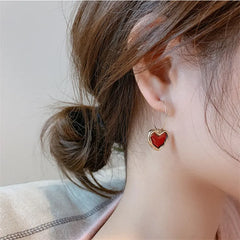 Enamel Heart Earrings