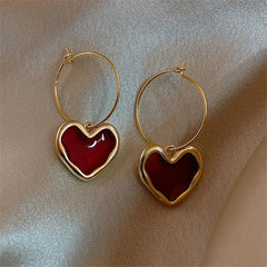 Enamel Heart Earrings