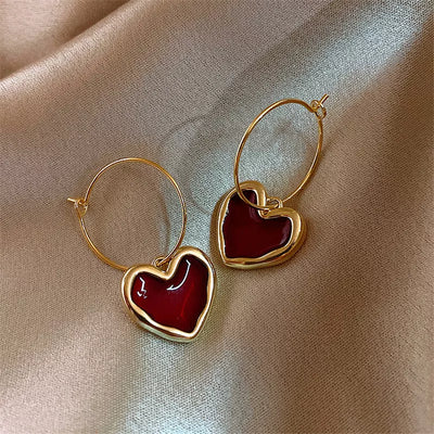 Enamel Heart Earrings