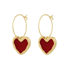 Enamel Heart Earrings